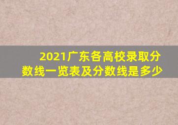 2021广东各高校录取分数线一览表及分数线是多少