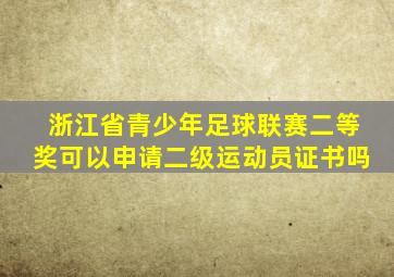 浙江省青少年足球联赛二等奖可以申请二级运动员证书吗