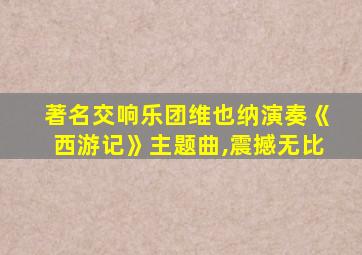 著名交响乐团维也纳演奏《西游记》主题曲,震撼无比