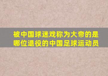 被中国球迷戏称为大帝的是哪位退役的中国足球运动员