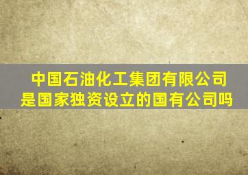 中国石油化工集团有限公司是国家独资设立的国有公司吗