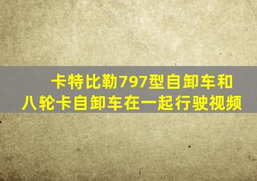 卡特比勒797型自卸车和八轮卡自卸车在一起行驶视频