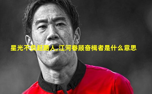 星光不负赶路人,江河眷顾奋楫者是什么意思
