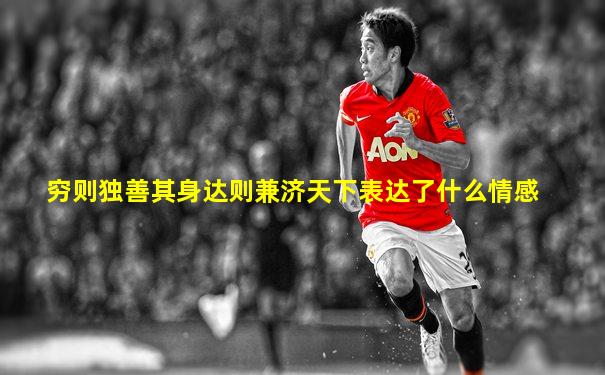 穷则独善其身达则兼济天下表达了什么情感