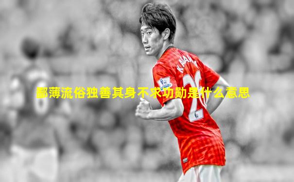鄙薄流俗独善其身不求功勋是什么意思